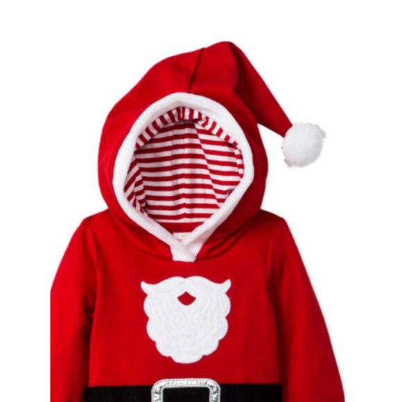 NEW Cat & Jack Infant Boys Hooded  Santa Claus Outfit Jumpsuit One Piece NWT - Picture 3 of 3